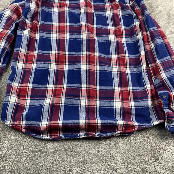 Faded Glory Flannel Mens Size Small Red Blue Plaid Flannel Button Up Shirt A2731 - Picture 13 of 15